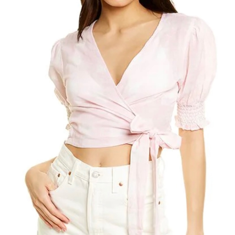 Solid And Striped ~ Wrap Crop Top Gingham ~ Light… - image 1